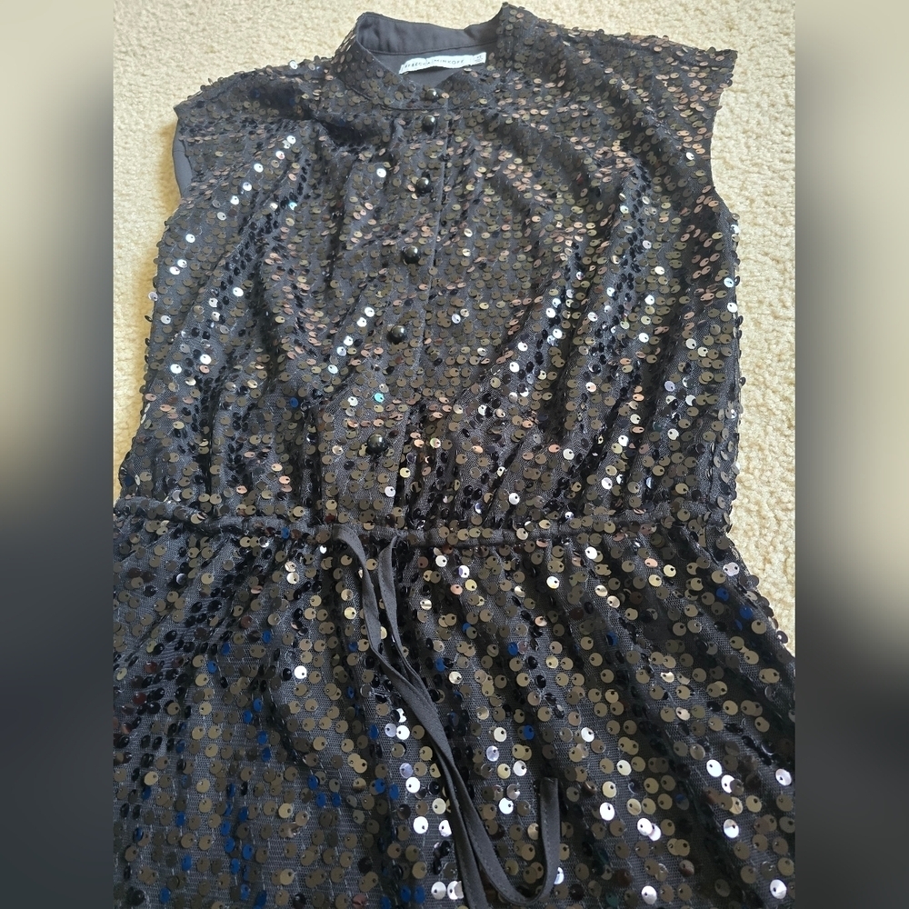Rebecca Minkoff Black Sequin Embellished Mini Lined Dress - Size XS - Picture 5 of 15
